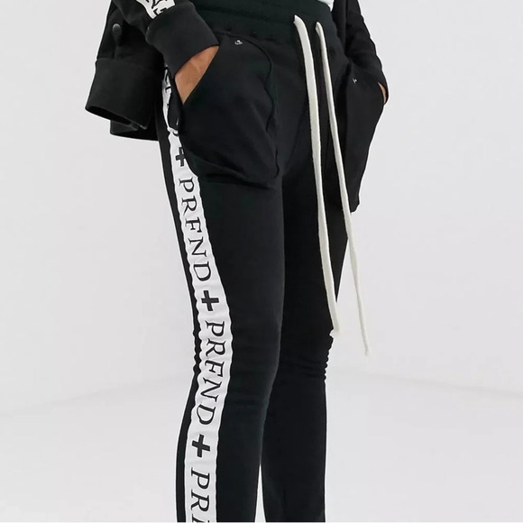 Profound Aesthetic Mens jogging PRFND Tape Track Sweatpants Black small - Picture 2 of 13